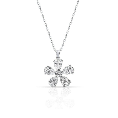 Red Carpet 5 Petals Flower Diamond Pendant