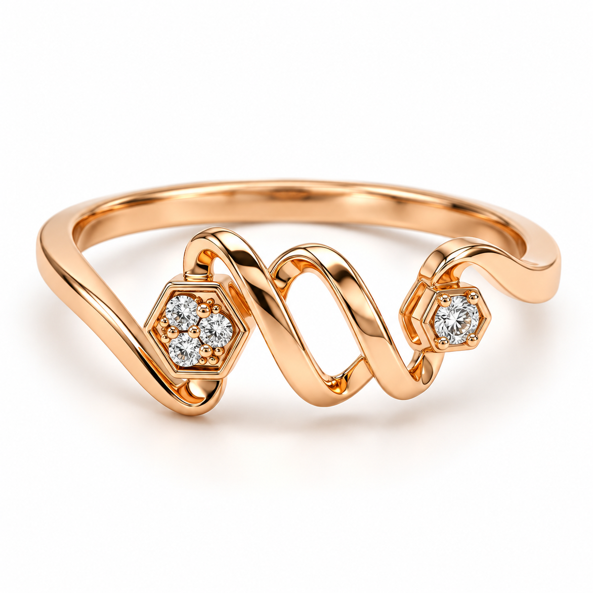 Serena Diamond Wave Ring