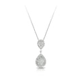 Mirage Large Diamond Double Pear Drop Pendant in White Gold