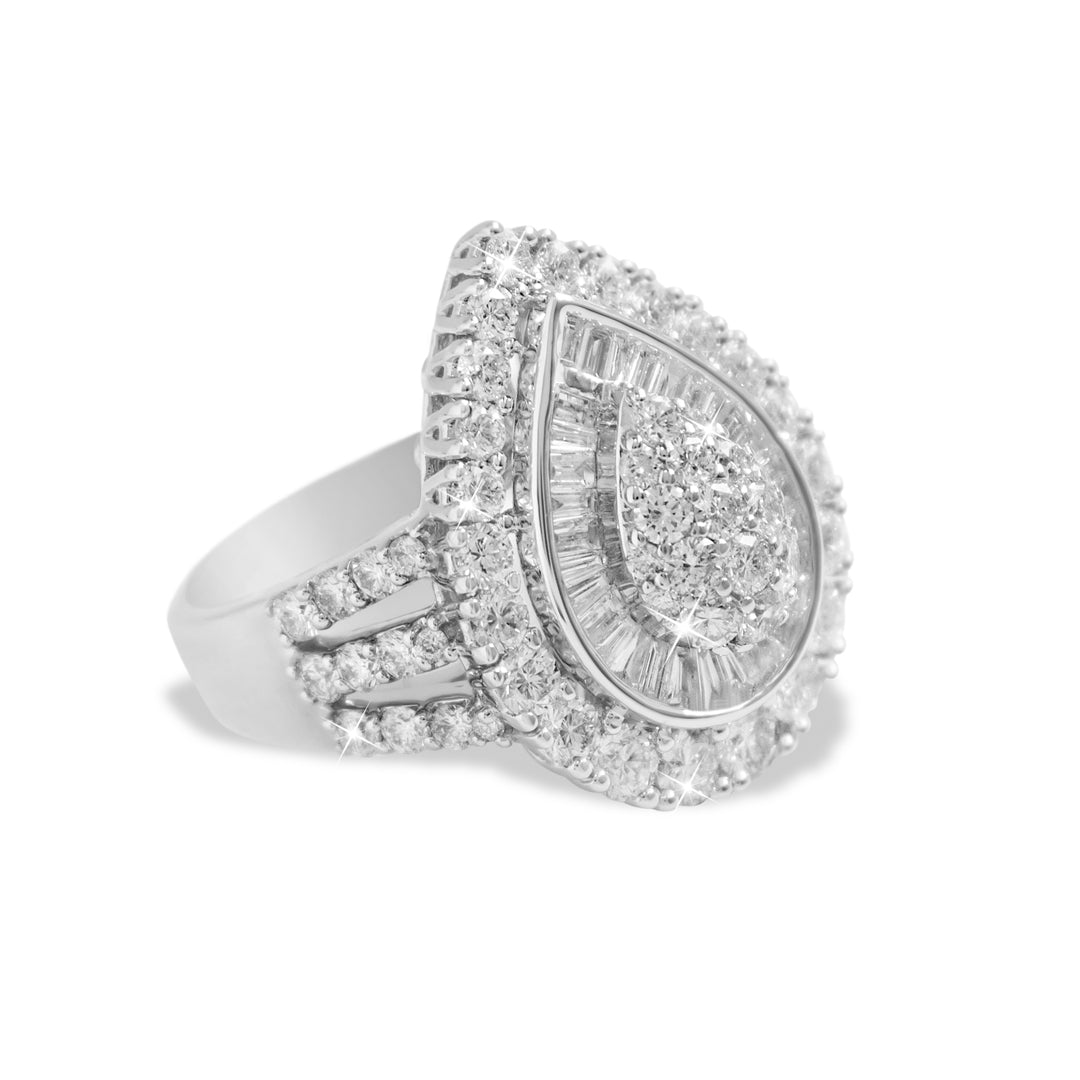 Mirage Pear Diamond Engagement Ring in White Gold