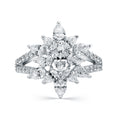 Red Carpet Pear and Marquise 2 Line Tapered Diamond Ring