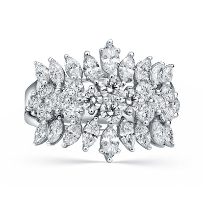 Red Carpet Round and Marquise Diamond Cluster Ring