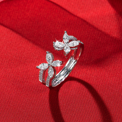 Red Carpet Twin Flower Diamond Ring