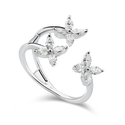 Red Carpet Triple Flower Diamond Ring