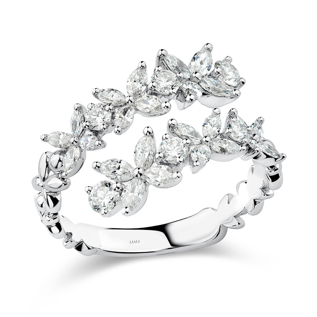 Red Carpet Round and Marquise Diamond Overlap Ring