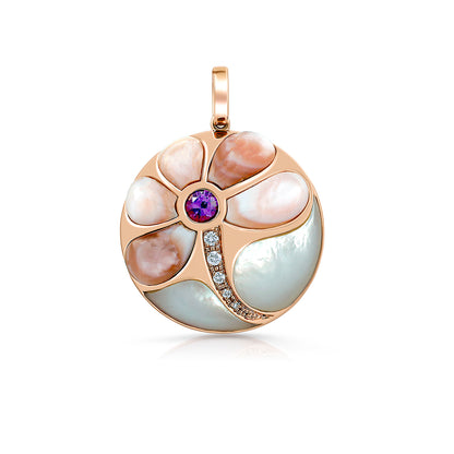 Aurora Blossom Mother-of-Pearl Pendant in 18K Rose Gold