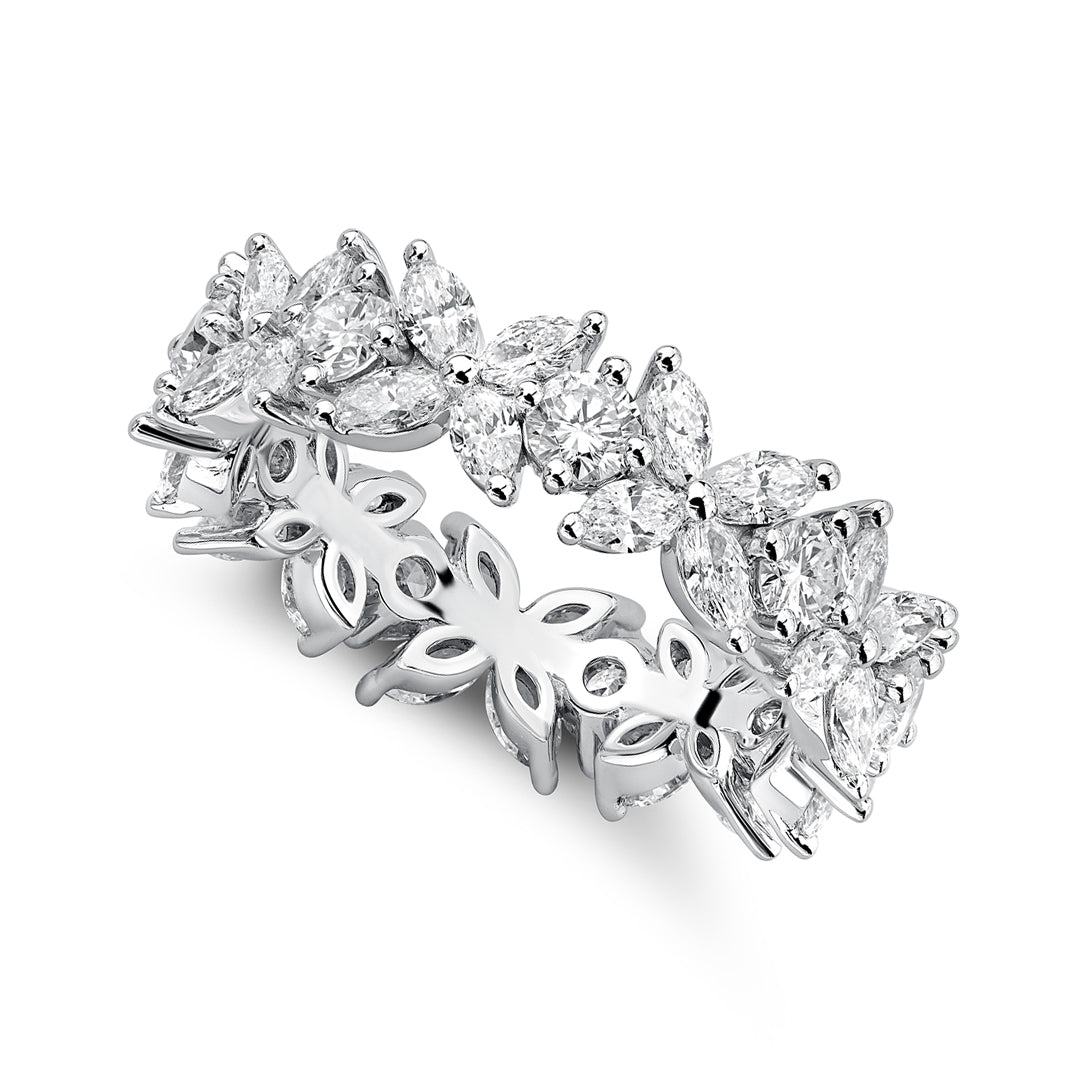 Red Carpet Full Eternity Round and Marquise Diamond Ring