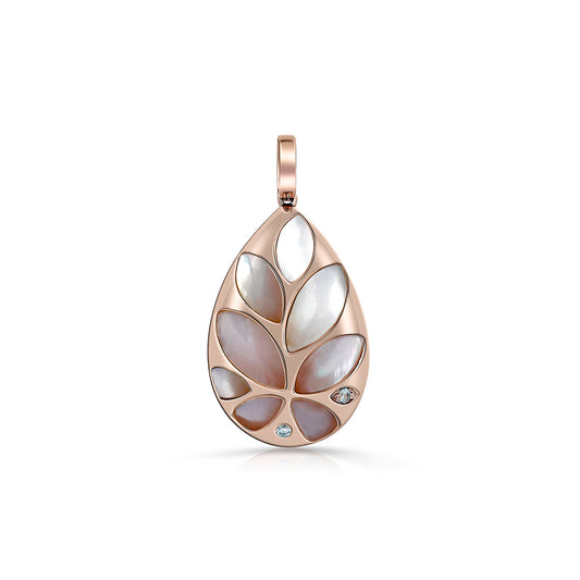 Rose Petal Mosaic Mother-of-Pearl Pendant