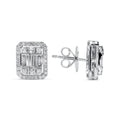 Mirage Emerald-cut 0.5 Carat Look Diamond Stud Earrings