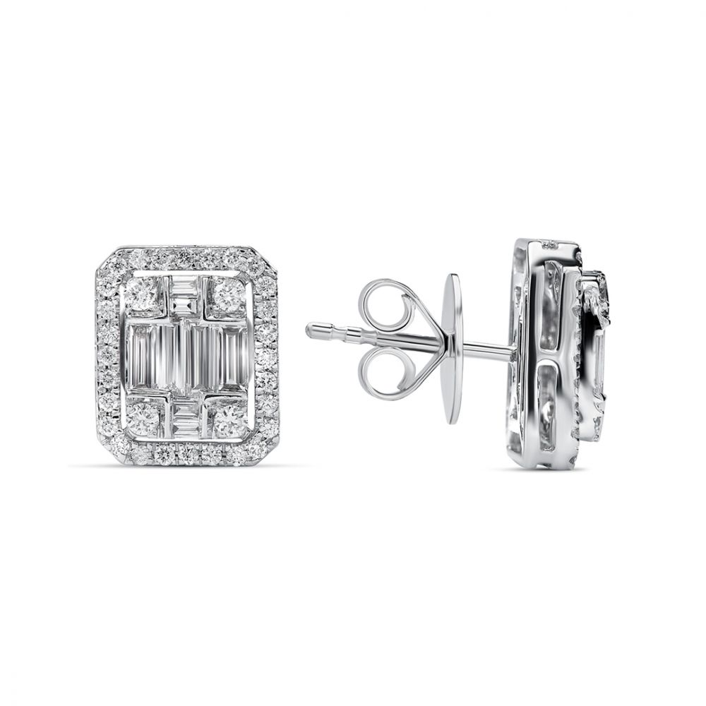 Mirage Emerald-cut 0.5 Carat Look Diamond Stud Earrings