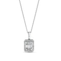 Mirage 1.5 Ct Look Emerald Cut Diamond Pendant in 18K White Gold