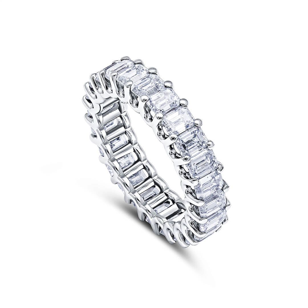 Mirage Emerald Cut Wide Band Diamond Ring