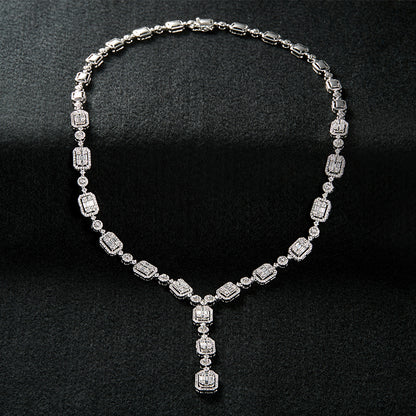 Mirage Emerald Cut Diamond Y-Shape Necklace