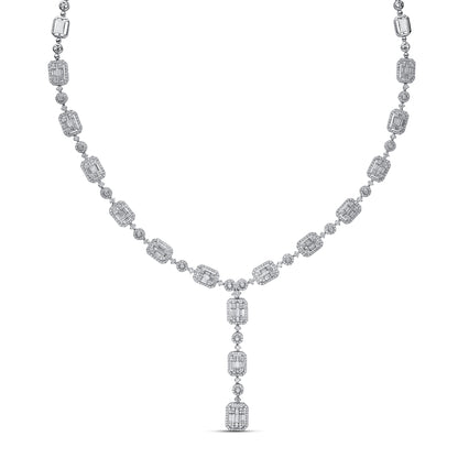 Mirage Emerald Cut Diamond Y-Shape Necklace