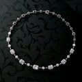 Mirage Emerald Cut Long Diamond Necklace in 18K White Gold