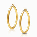 Classic 18K Yellow Gold Hoop Earrings - Large