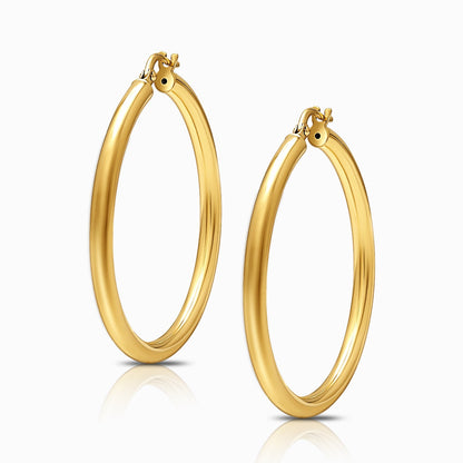 Classic 18K Yellow Gold Hoop Earrings - Large