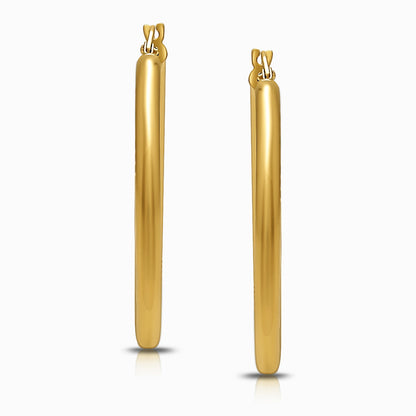 Classic 18K Yellow Gold Hoop Earrings - Large