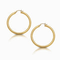 Classic 18K Yellow Gold Hoop Earrings - Large