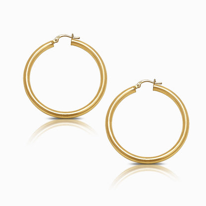 Classic 18K Yellow Gold Hoop Earrings - Large