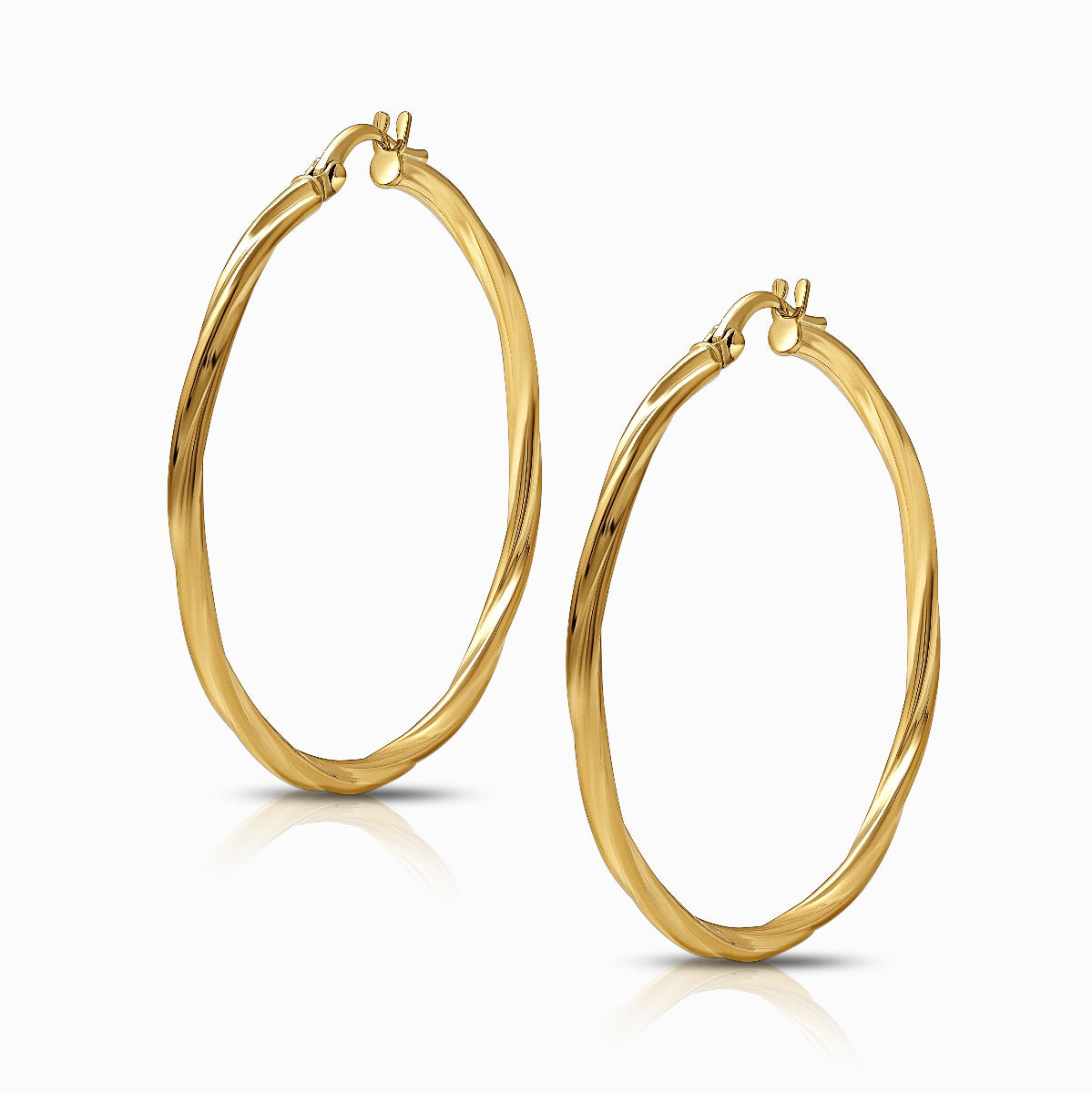 Bold 18K Yellow Gold Hoop Earrings - Large