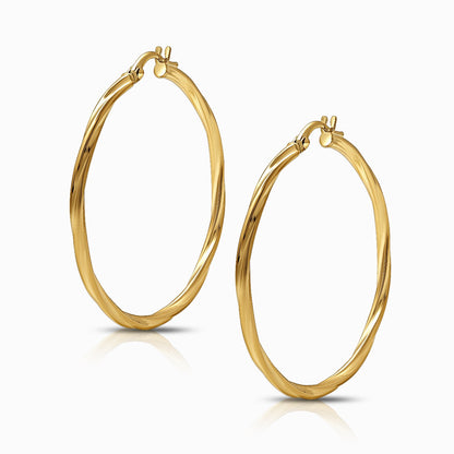 Bold 18K Yellow Gold Hoop Earrings
