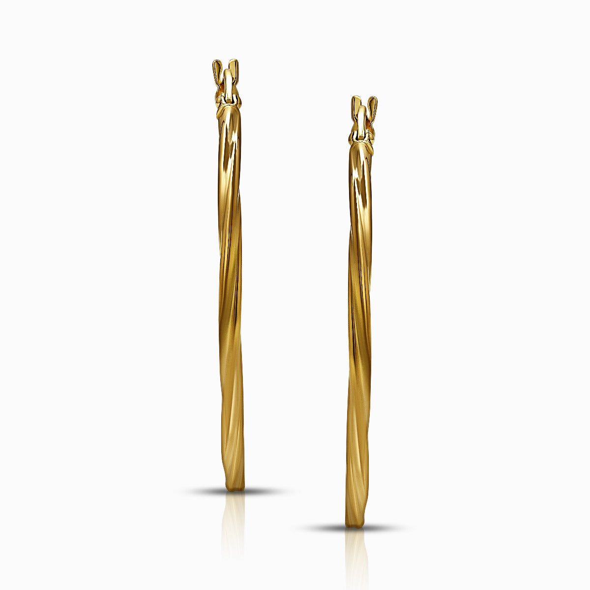 Bold 18K Yellow Gold Hoop Earrings - Large