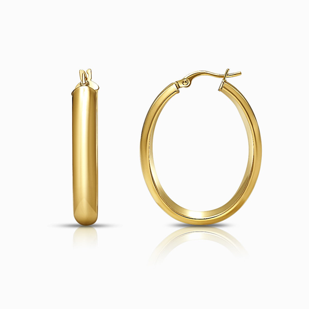 Slim 18K Yellow Gold Hoop Earrings