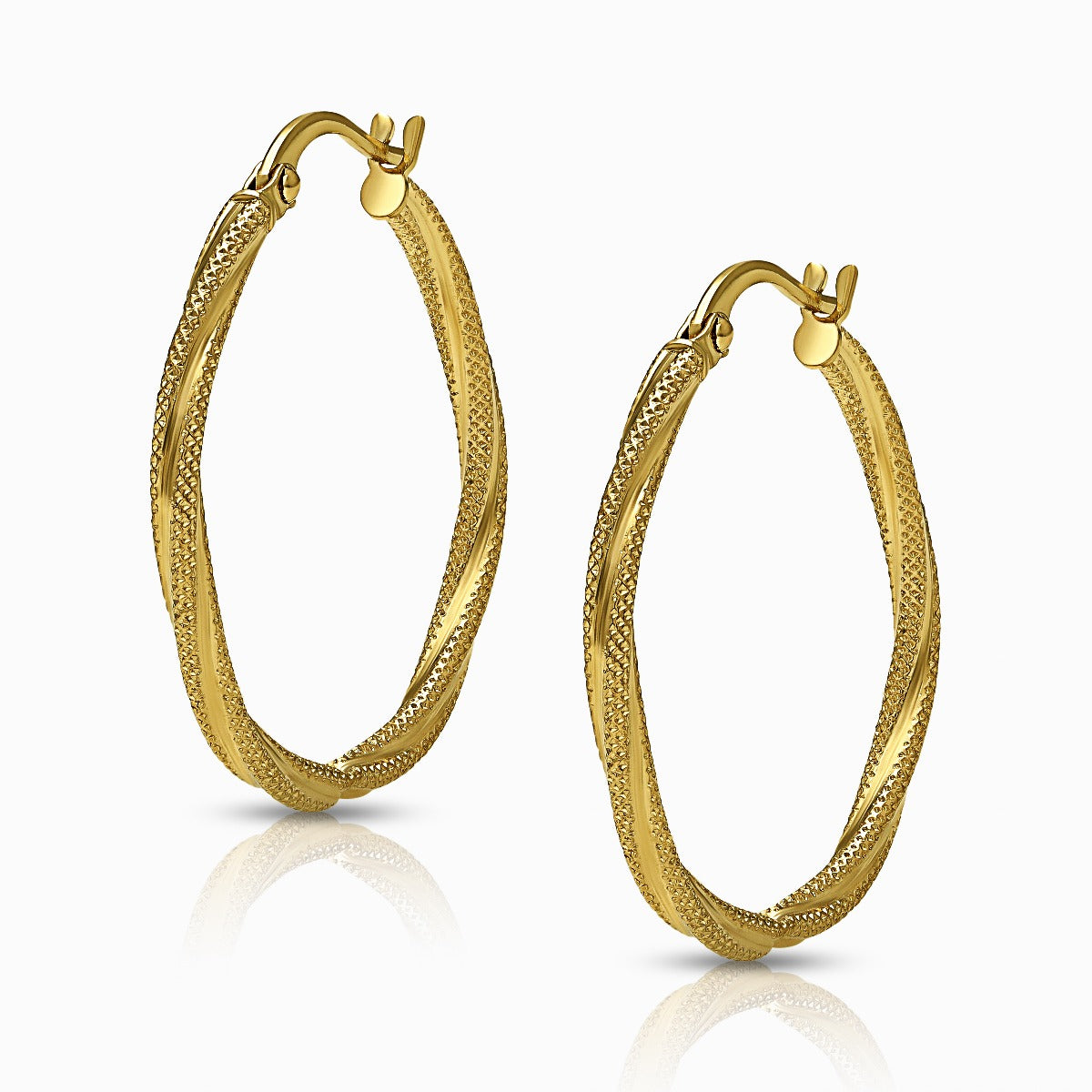 Bold 18K Yellow Gold Hoop Earrings