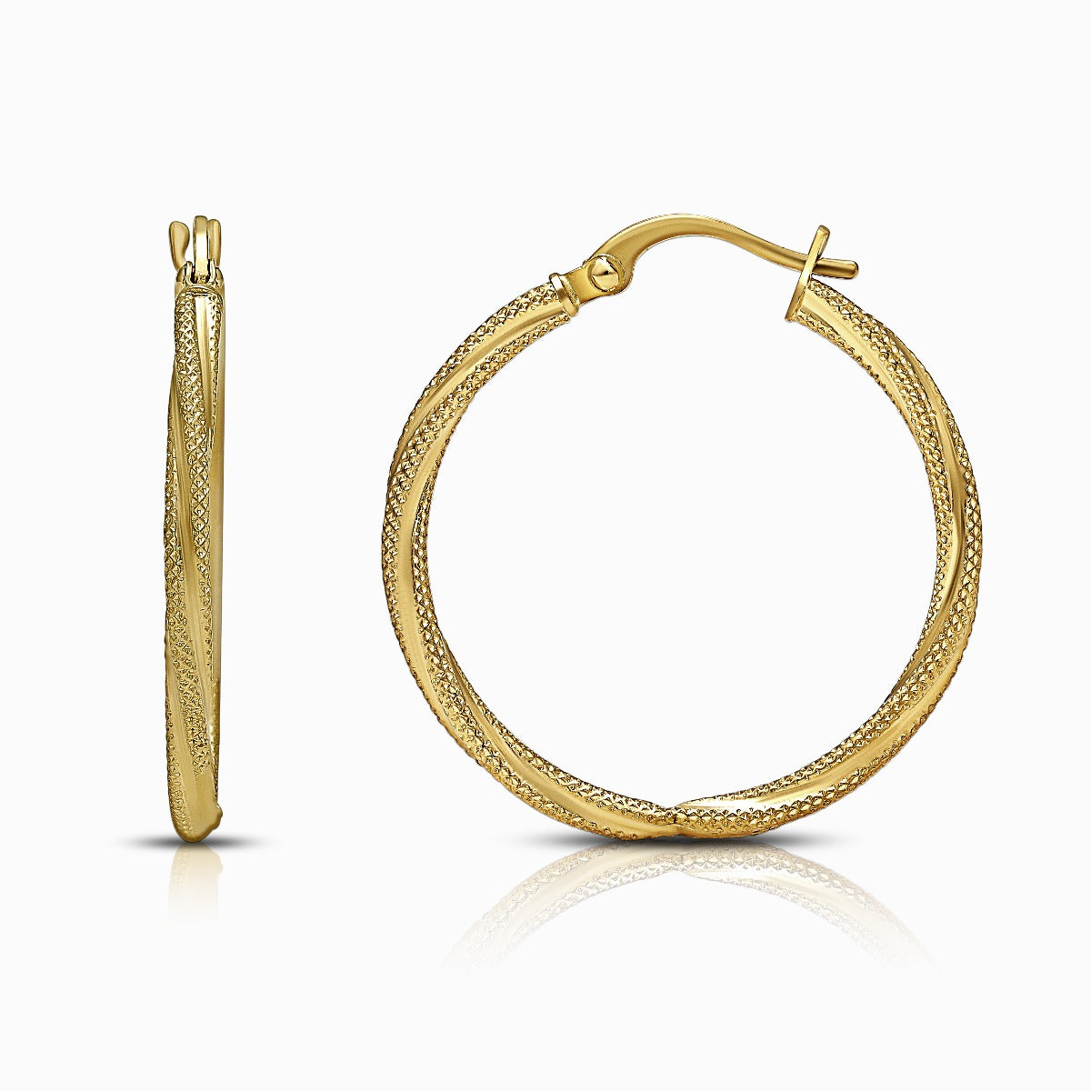 Bold 18K Yellow Gold Hoop Earrings