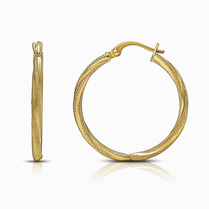 Bold 18K Yellow Gold Hoop Earrings