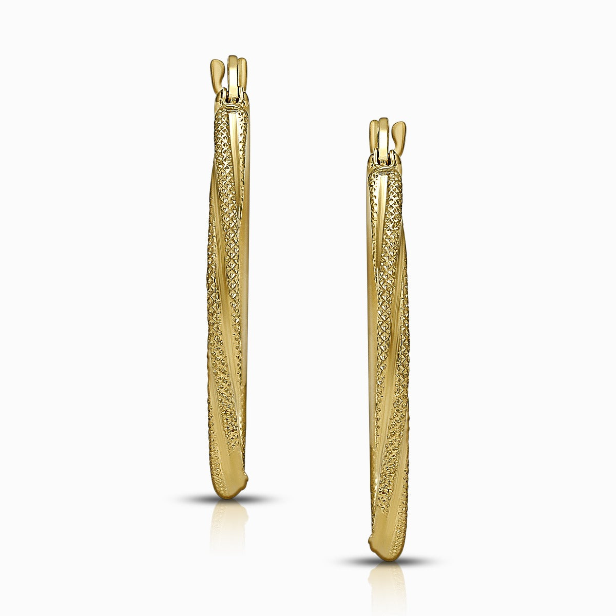 Bold 18K Yellow Gold Hoop Earrings