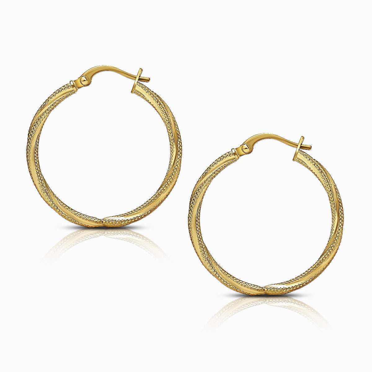 Bold 18K Yellow Gold Hoop Earrings
