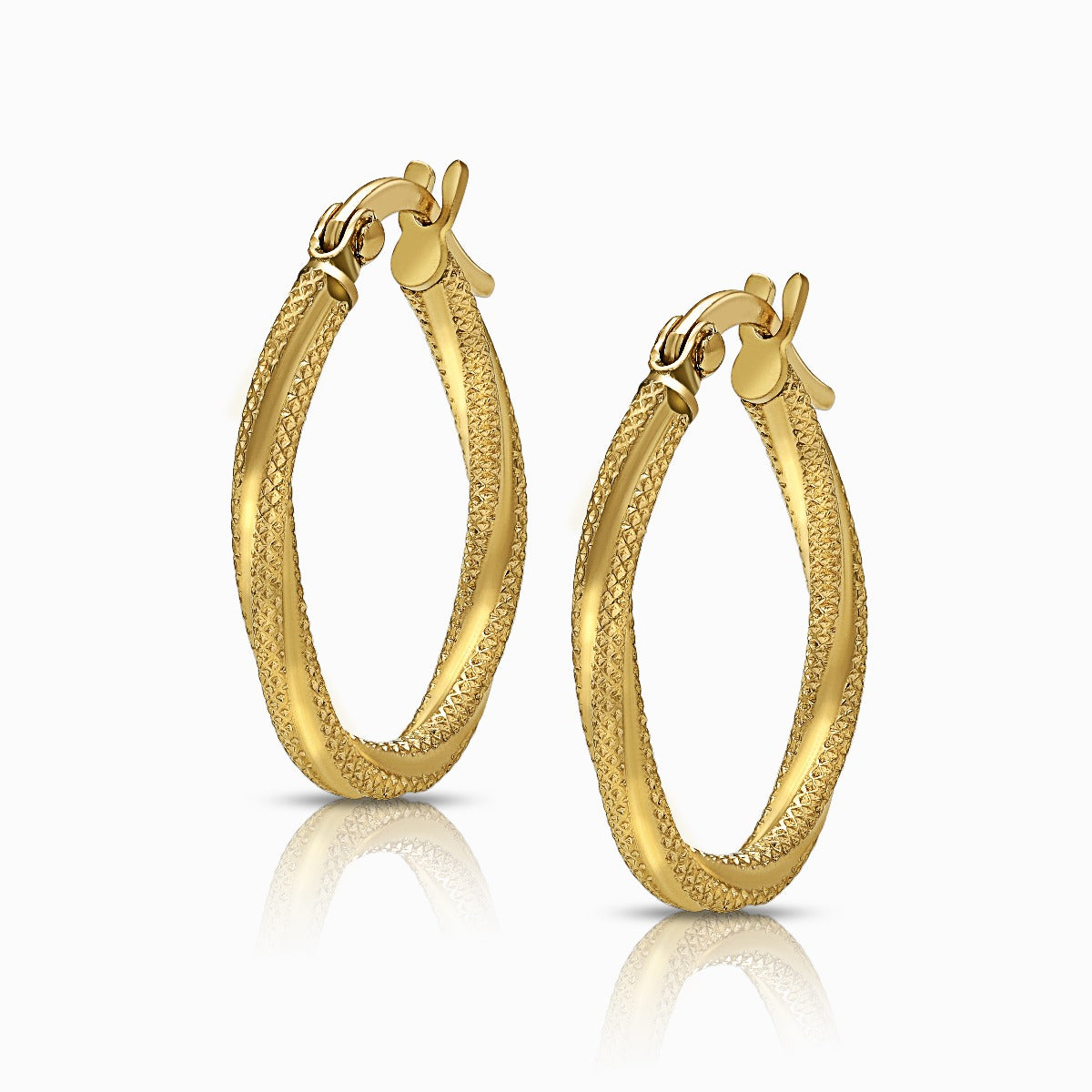 Chunky 18K Yellow Gold Huggie Hoop Earrings