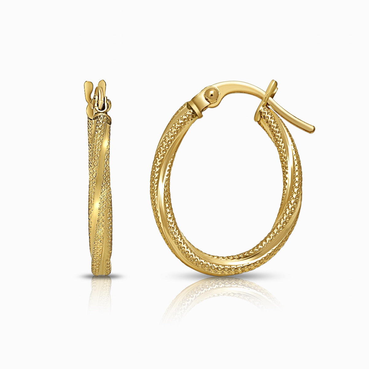 Chunky 18K Yellow Gold Huggie Hoop Earrings