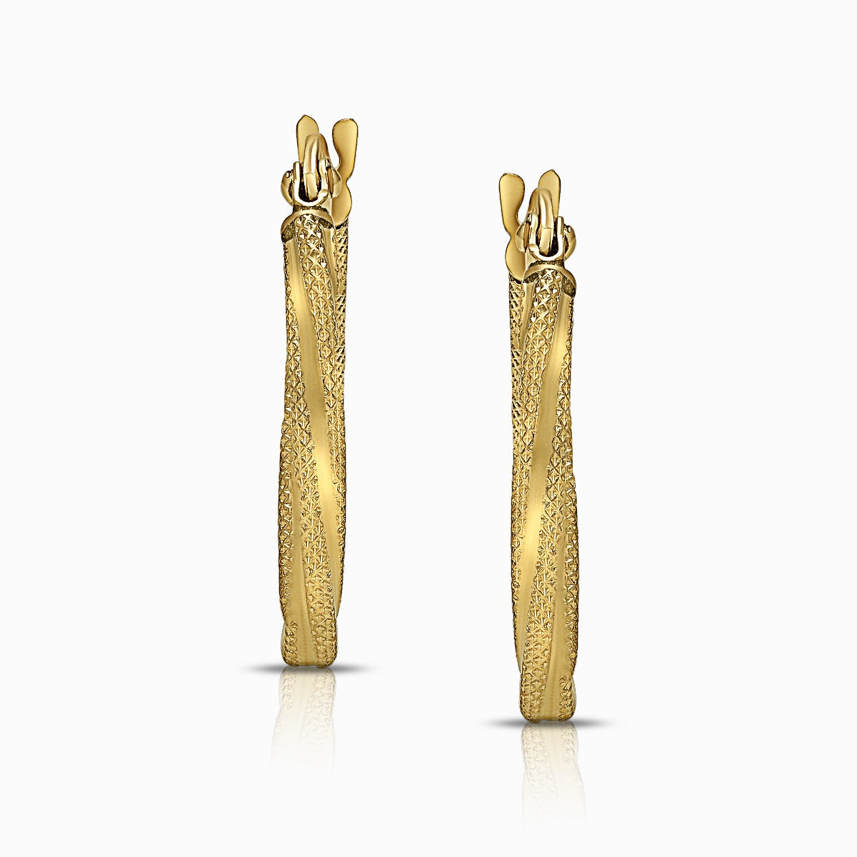 Chunky 18K Yellow Gold Huggie Hoop Earrings