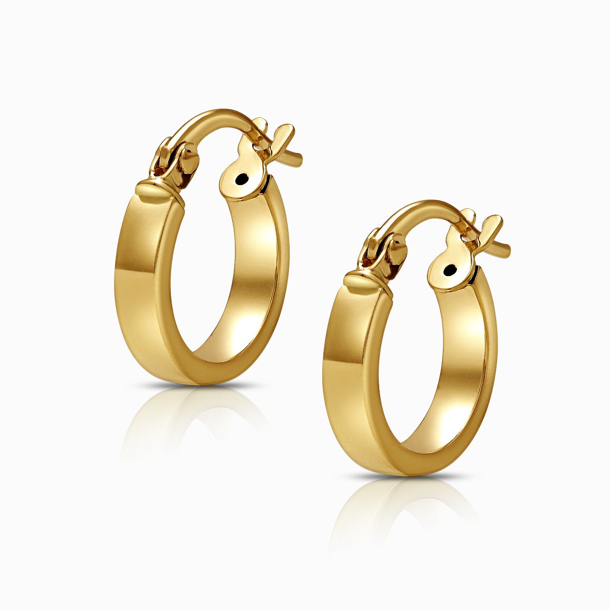 18K Yellow Gold Huggie Hoop Earrings