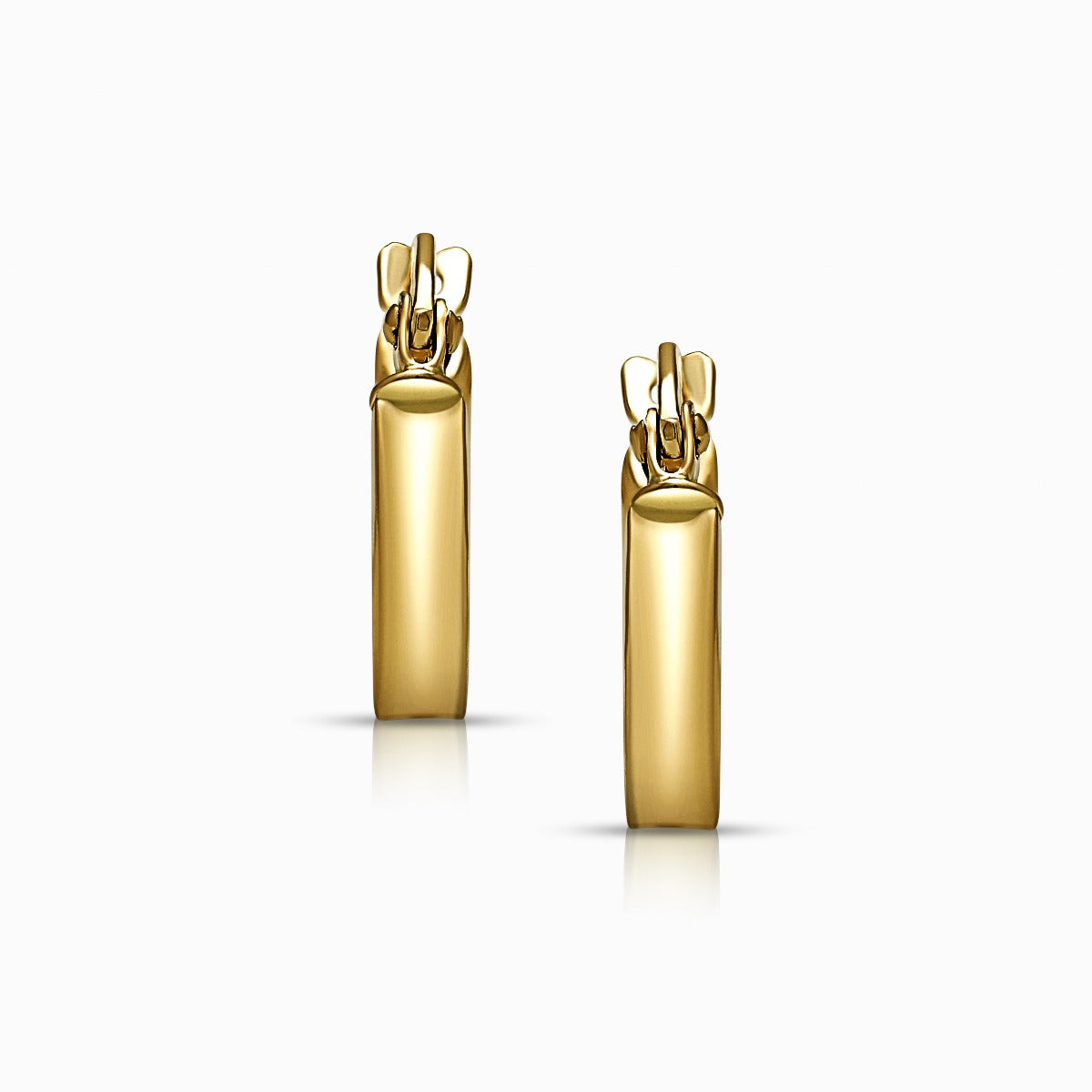 18K Yellow Gold Huggie Hoop Earrings