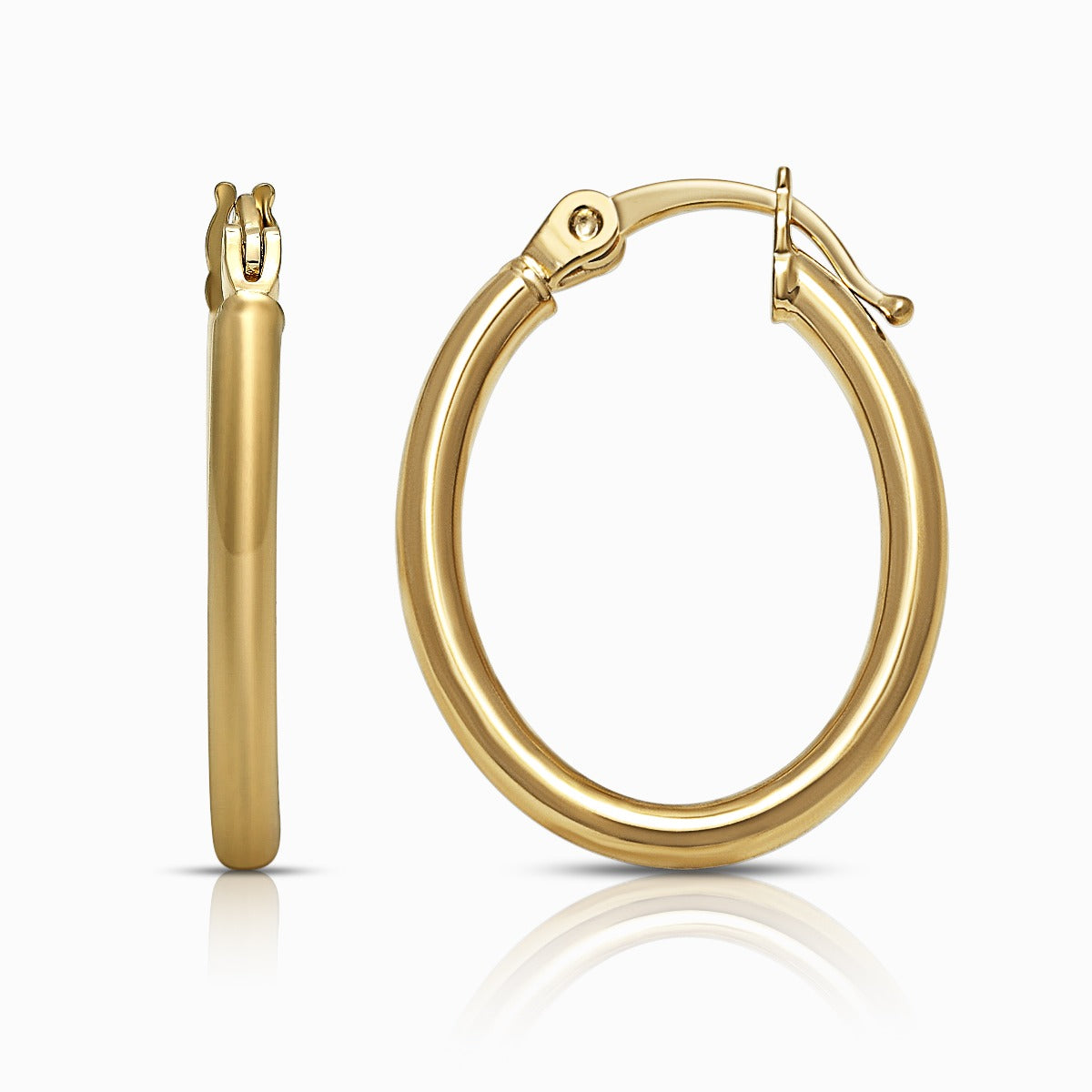 Slim Round 18K Yellow Gold Hoop Earrings