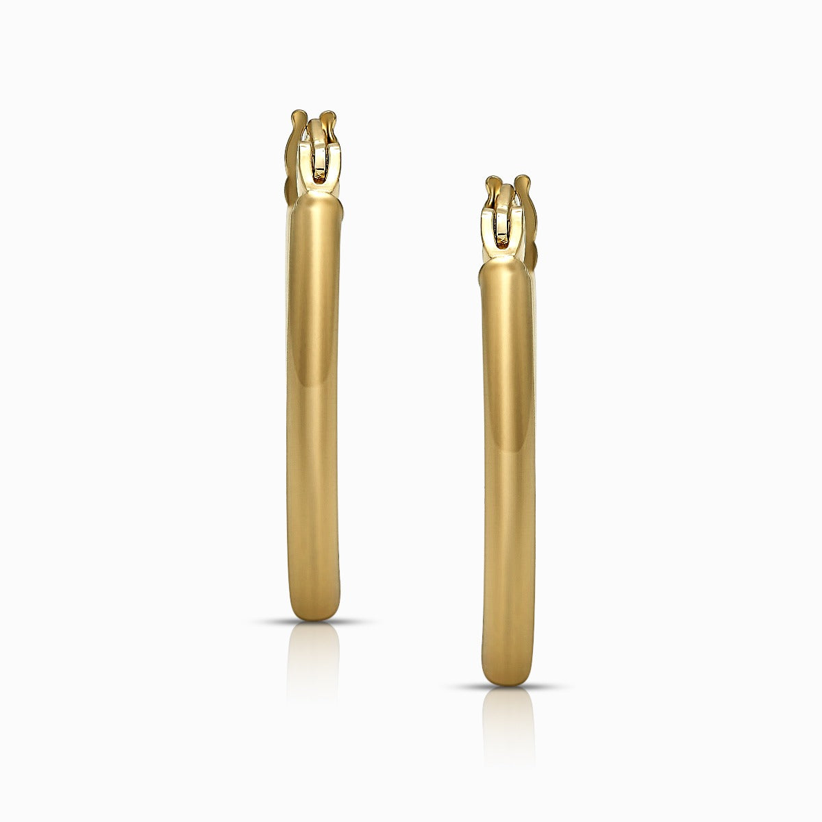 Slim Round 18K Yellow Gold Hoop Earrings