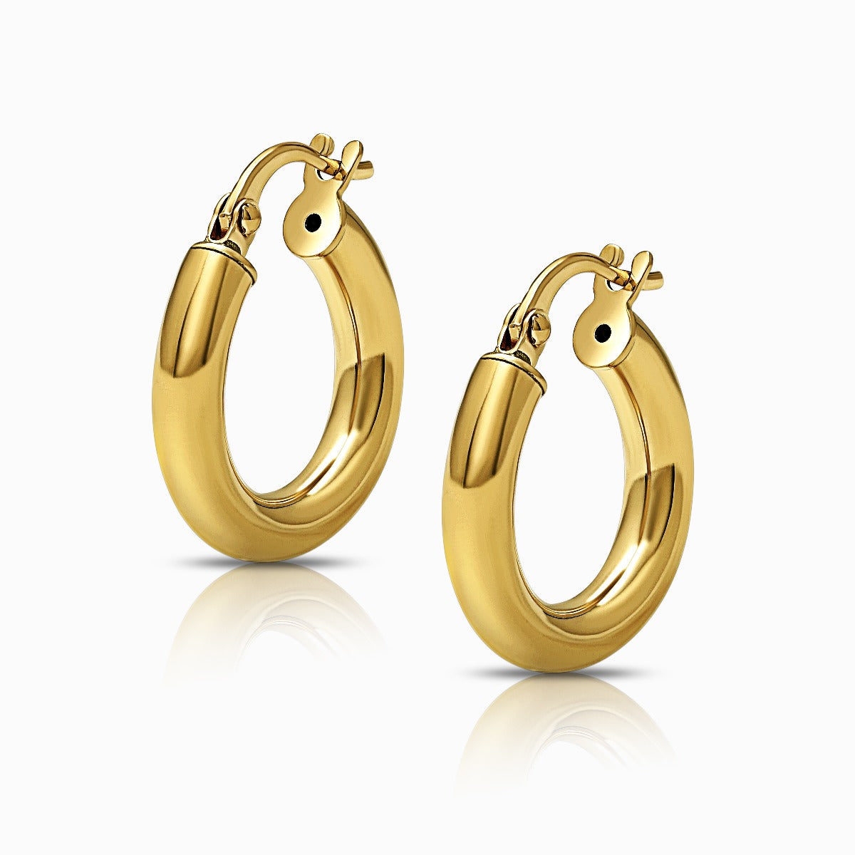 Classic Round 18K Yellow Gold Hoop Earrings