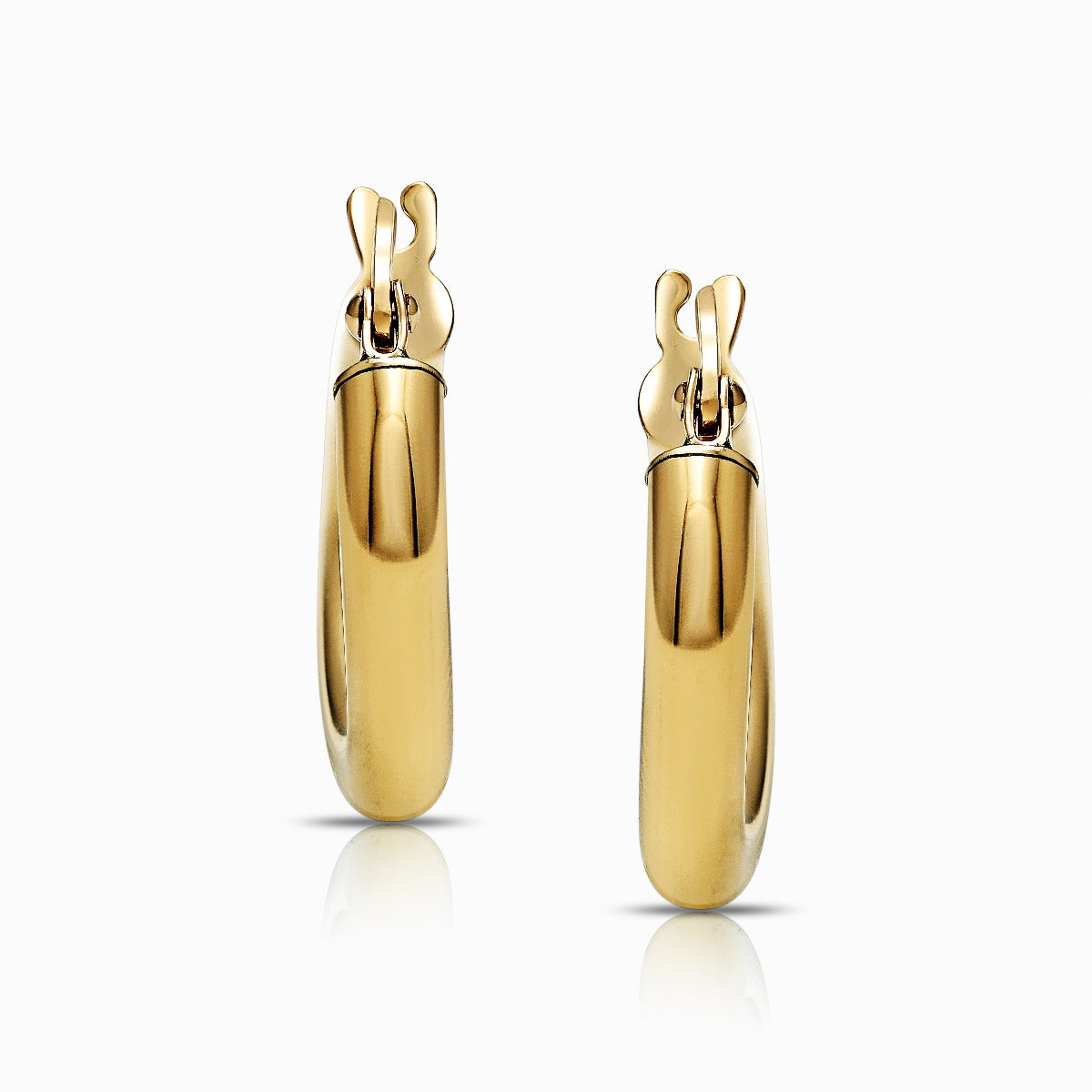 Classic Round 18K Yellow Gold Hoop Earrings