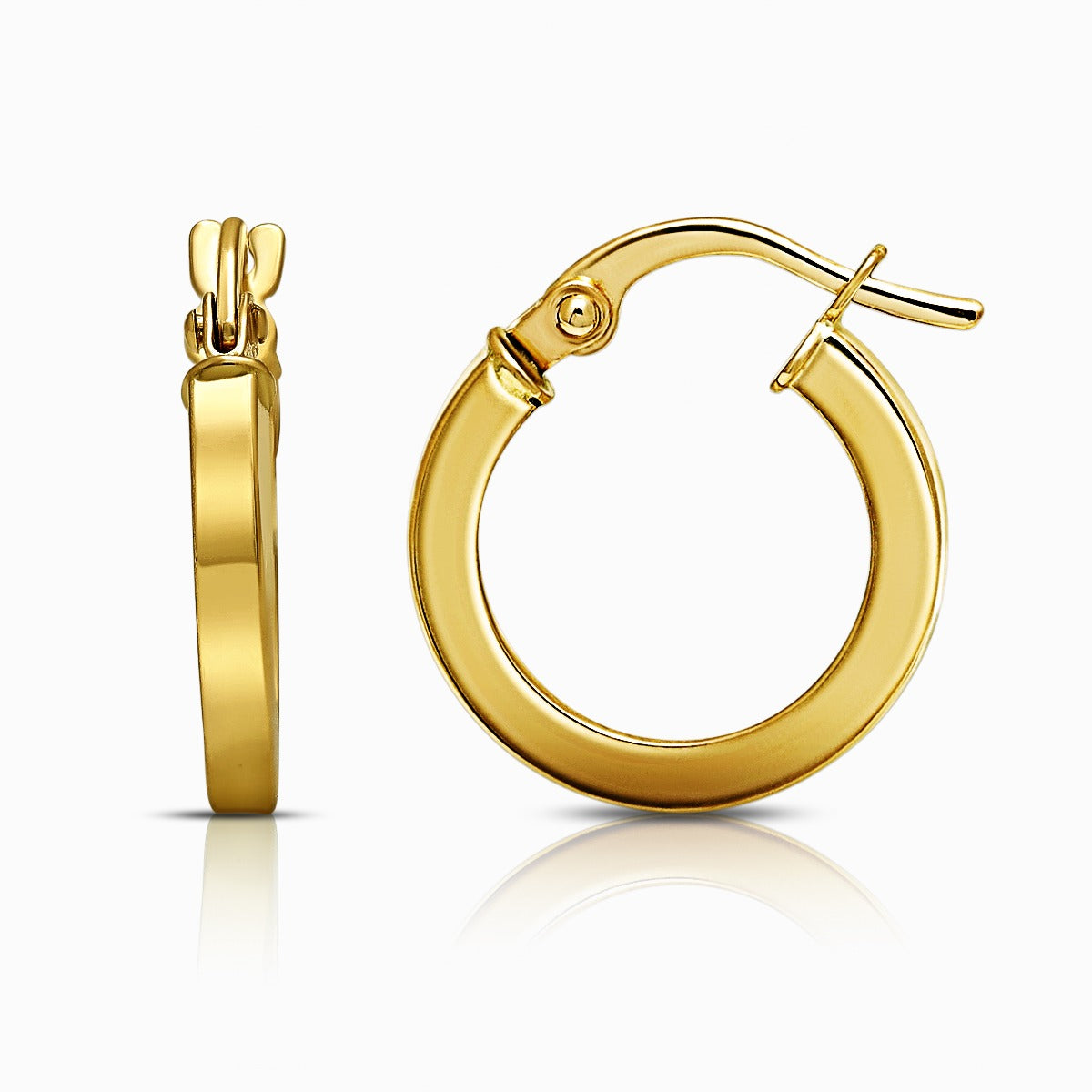 Slim Modern 18K Yellow Gold Huggie Hoop Earrings