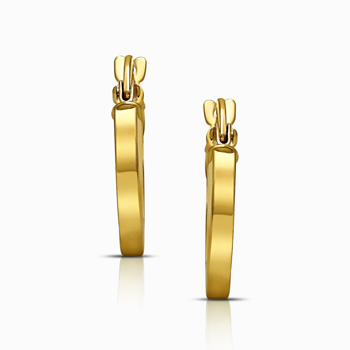 Slim Modern 18K Yellow Gold Huggie Hoop Earrings