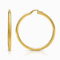 Slim 18K Yellow Gold Hoop Earrings - Large
