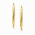 Slim 18K Yellow Gold Hoop Earrings - Large