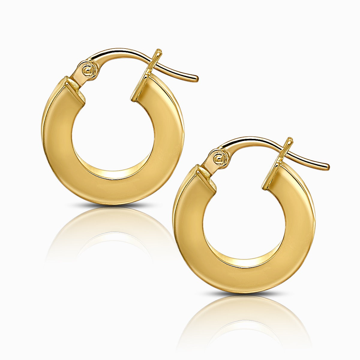 Modern 18K Yellow Gold Huggie Hoop Earrings