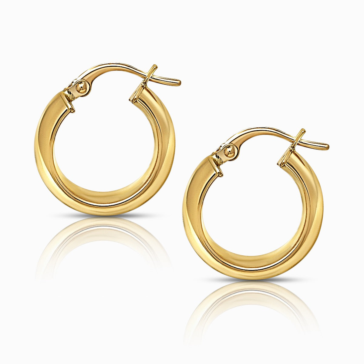Bold Domed 18K Yellow Gold Huggie Hoop Earrings