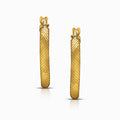 Diamond-Cut 18K Yellow Gold Hoop Earrings