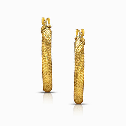 Diamond-Cut 18K Yellow Gold Hoop Earrings